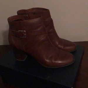 Brown real leather shoes.